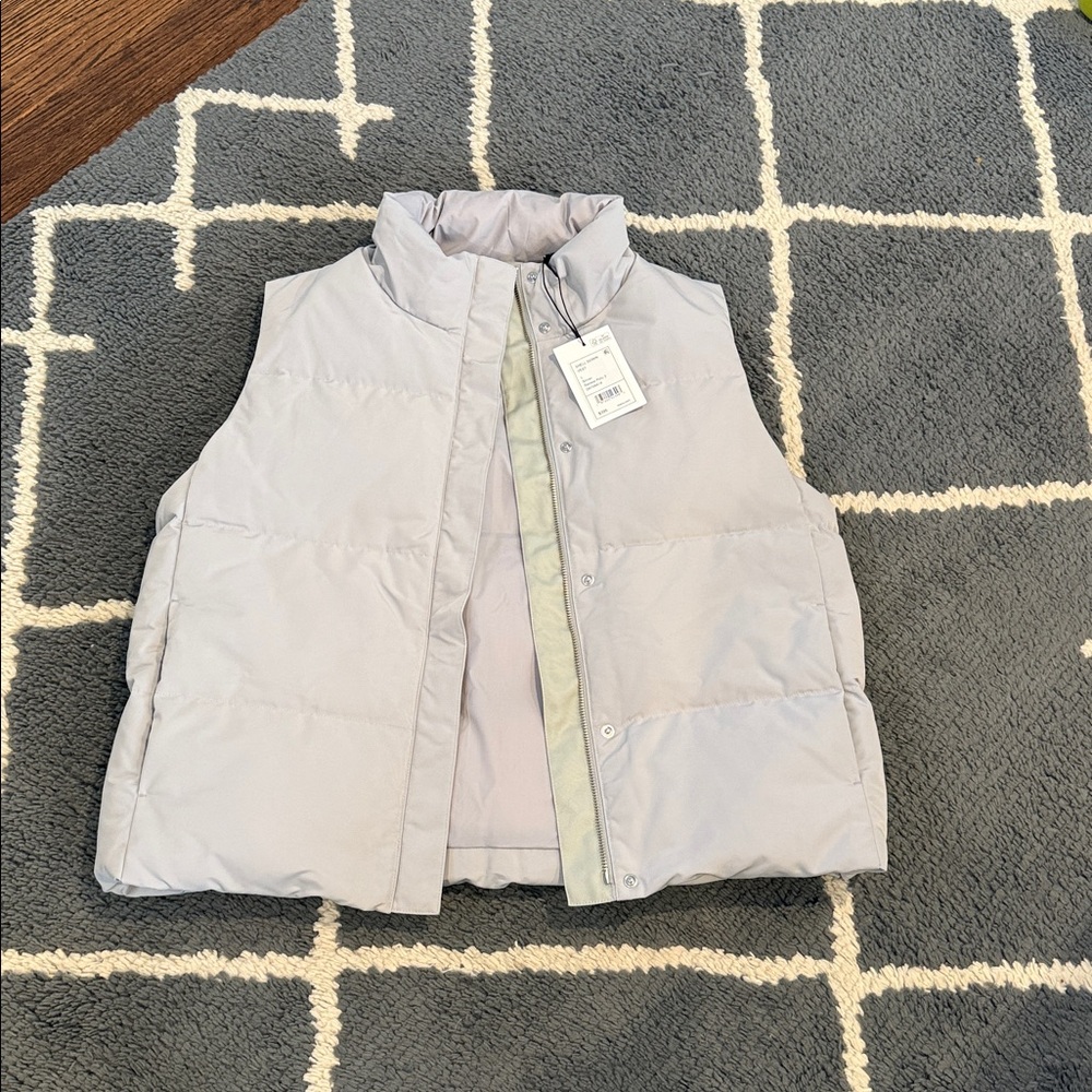 Theory Silver Shell Down Vest NWT